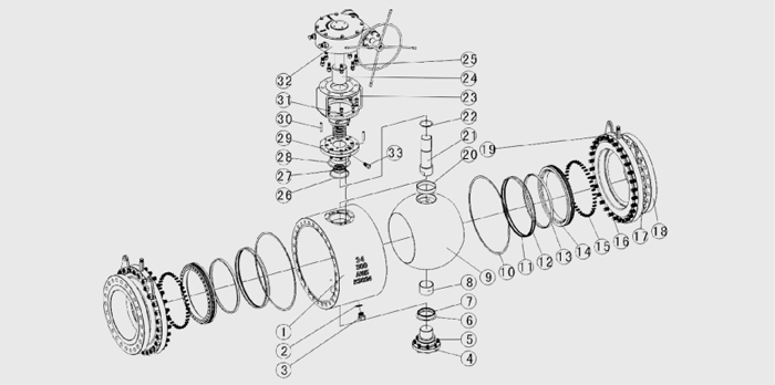 固定球(qiú)閥結構(gou)示意圖(tú) 固定球(qiu)閥結構(gòu)示意圖(tu)