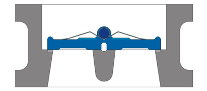 對夾(jia)雙瓣式止回閥結(jié)構圖