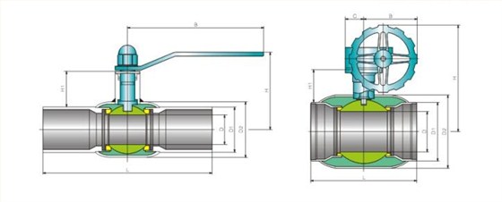供熱(rè)專用全焊接球閥(fá)産品結構圖 供熱(re)專用全焊接球閥(fá)産品結構圖