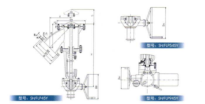 Y型平底放(fàng)料閥産品結構(gòu)圖 Y型平底放料(liào)閥産品結構圖(tú)