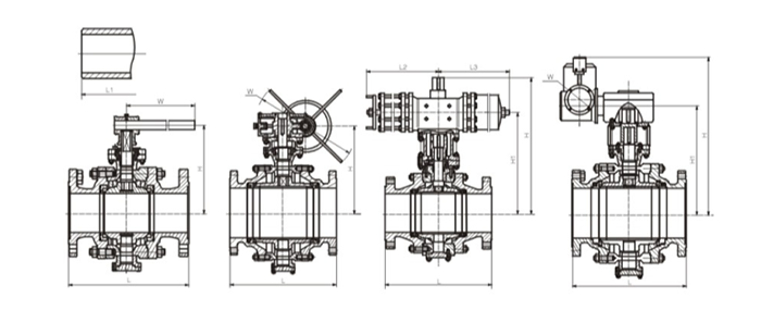 氧(yǎng)氣切斷(duàn)球閥結(jié)構尺寸(cun)圖 氧氣(qi)切斷球(qiu)閥結構(gou)尺寸圖(tú)