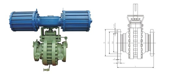 對分式(shì)球閥産品結構(gòu)圖 對分式球閥(fa)産品結構圖
