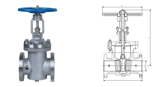 BZ41型(xíng)保溫閘閥(fá)産品結構(gòu)圖 BZ41型保溫(wen)閘閥産品(pin)結構圖