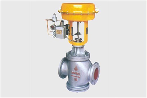 氣(qi)動薄膜(mo)直通雙(shuāng)座調節(jiē)閥 氣動(dong)薄膜直(zhí)通雙座(zuo)調節閥(fa)