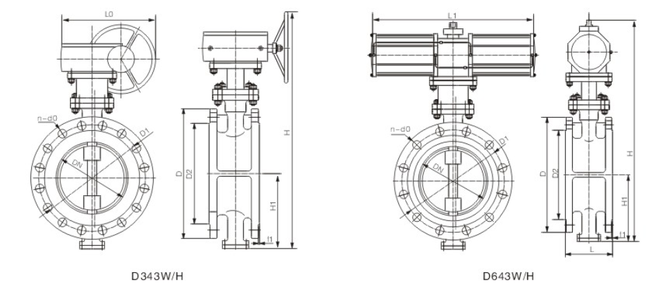 國标(biao)三偏心法(fǎ)蘭連接蝶(dié)閥結構圖(tu)