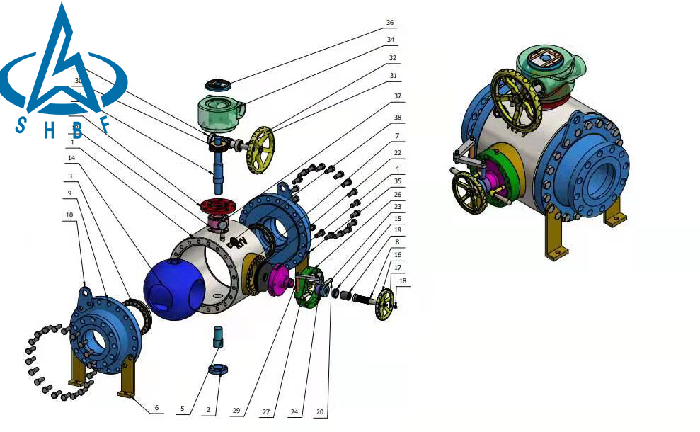 清管閥裝配(pei)三維圖. 清管(guǎn)閥裝配三維(wei)圖.