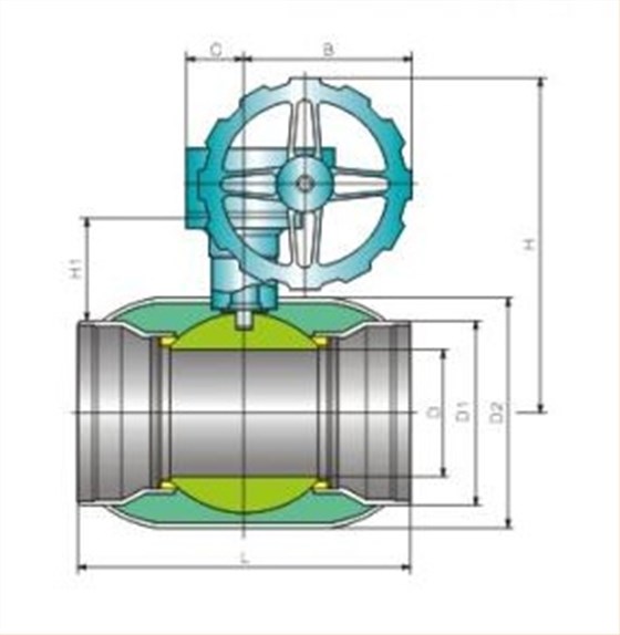 供熱全(quán)焊接球閥(fá)1-産品結構(gòu)圖 供熱全(quán)焊接球閥(fa)1-産品結構(gou)圖
